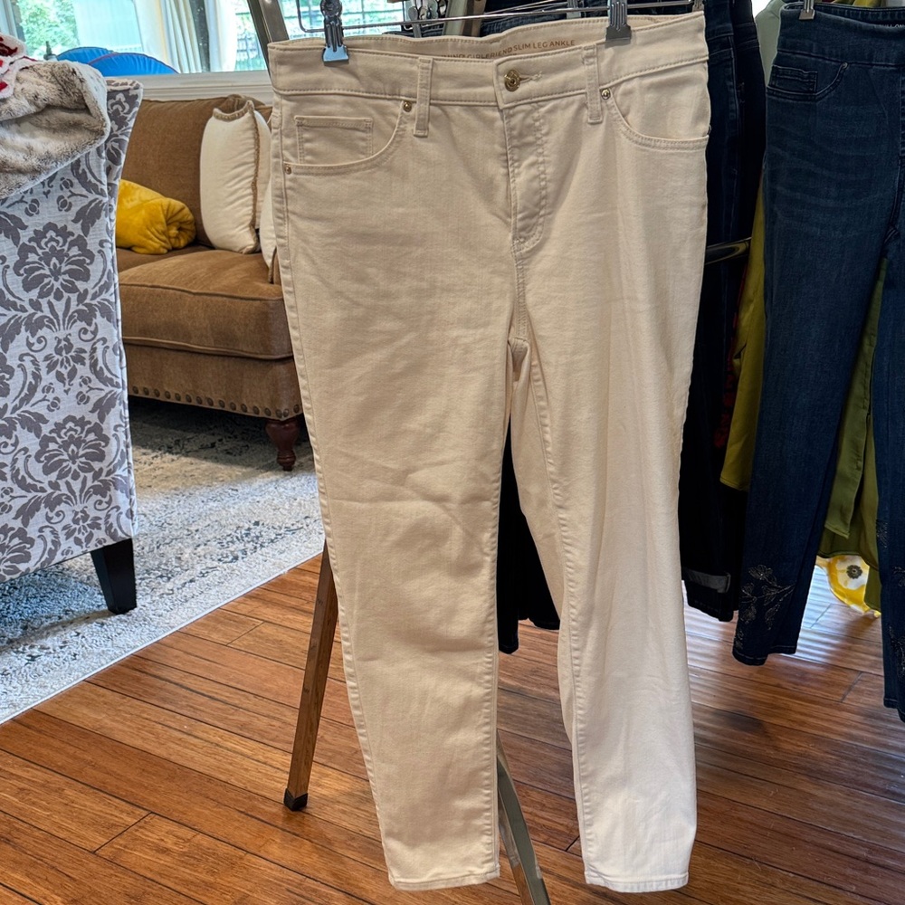 Chico's Straight Leg Cream Jeans